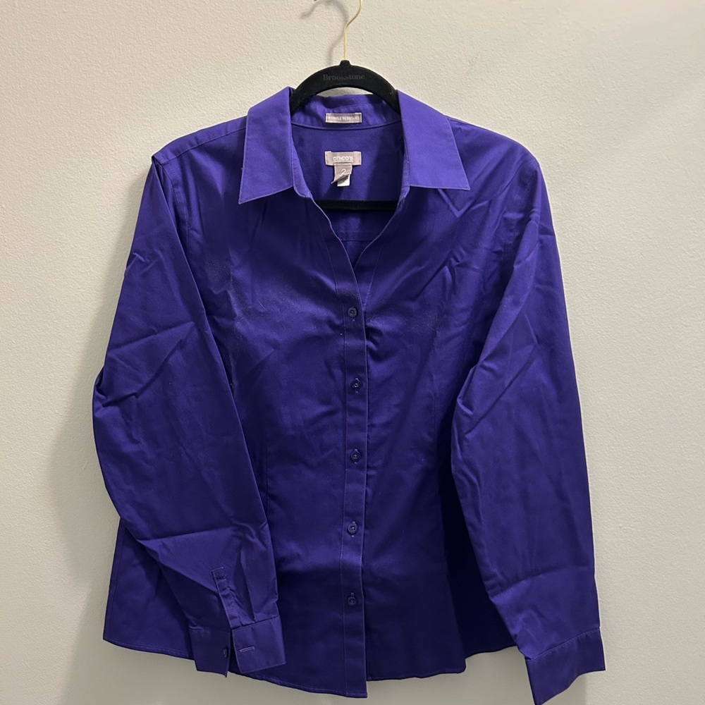 Chico's Deep Purple Crisp Blouse
